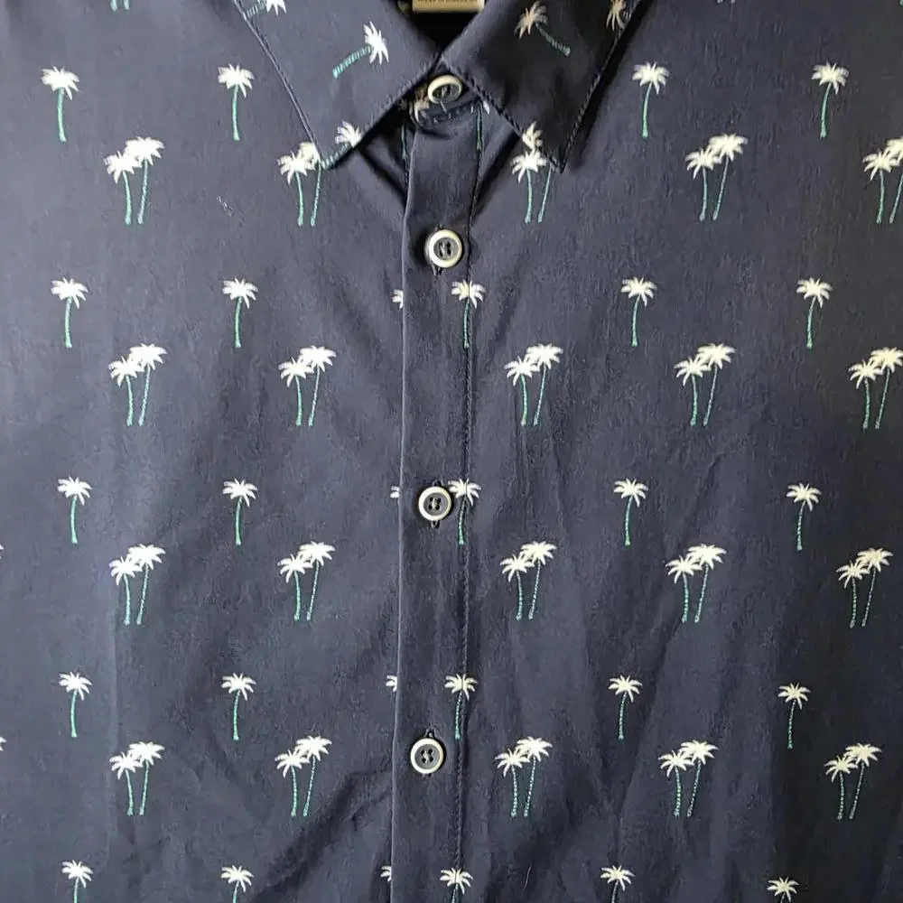 Mizzen+Main Performance Classic Short Sleeve Button Up with Palm Tree